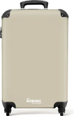 Produktbild von NoBoringSuitcases.com® Koffer Handgepäck Trolley Rollkoffer Kleine Reisekoffer mit 4 Rollen - Beige - Einfarbig - Cabin Size < 55x40x23 cm & 55x40x20 cm - Fotokoffer - Kabinenkoffer - BoardgepäckHandgepäck Koffer 55x35x20 cm, 36L,