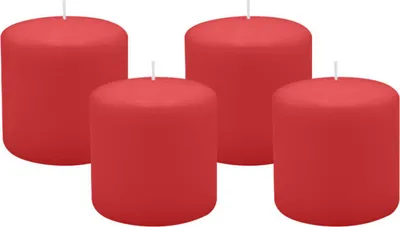 Produktbild von 4er Set Adventskranzkerzen Rot Ø 100 x 100 mm