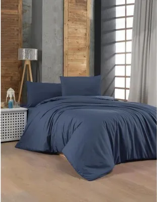 Produktbild von L'Essentiel Linge de Maison, Dark Blue, Ranforce King-Size-Bettbezug-Set (FR), 100 % BAUMWOLLE RANFORCE, Dunkelblau, 240 x 220 cm