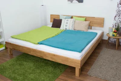Produktbild von Eiche-Bett massiv | 200 x 200 cm | Eiche | Geölt