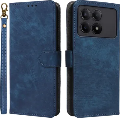 Produktbild von Xiaomi Poco X6 Pro 5G Hülle - Coverup Klapphülle mit Schlüsselband - Blau