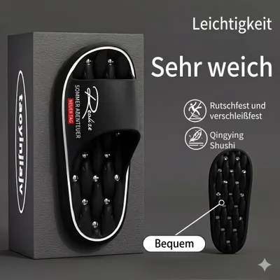 Produktbild von EVA Hausschuhe Schwarz Gr. 43-43,5 Uni rutschfest Badelatschen Slipper