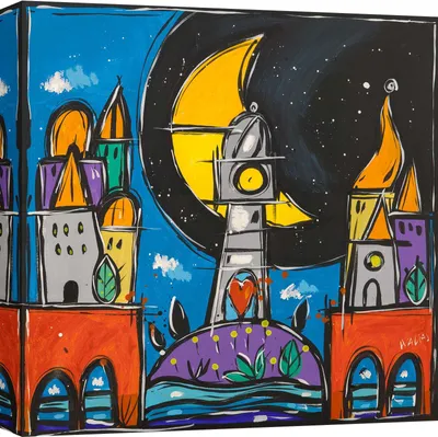 Obrázek produktu pro Barevný obraz na plátně - Wallas - Červené mosty - 50X50 cm