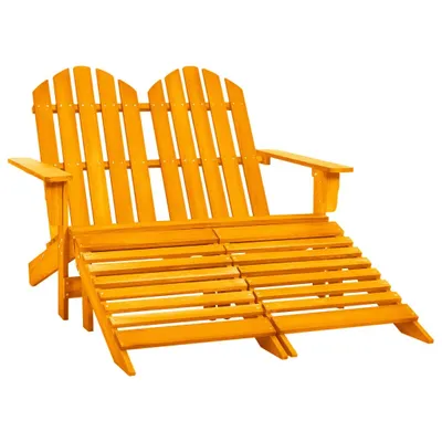 Immagine prodotto di The Living Store Panca da giardino Adirondack a 2 posti con poggiapiedi in legno di abete arancione