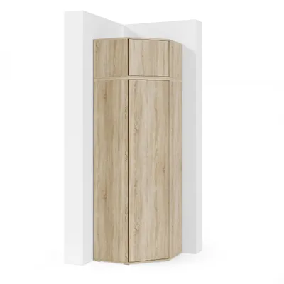 Produktbild von Eckschrank "Modulo", Kleiderschrank und Schrankaufsatz, Sonoma Eiche Matt