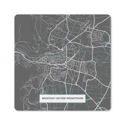 Produktbild von MuchoWow® Mauspad Mousepad Karte - Stadtplan - Neustadt an der Weinstraße - Deutschland - Blau 30x30 cm - Mousepads - Maus Mat - Pad - Mausunterlage - Gaming
