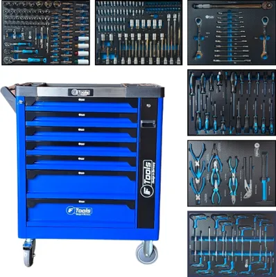 Immagine prodotto di Toolcar F-Tools Blu XXL Carrello portautensili Carrello da officina riempito
