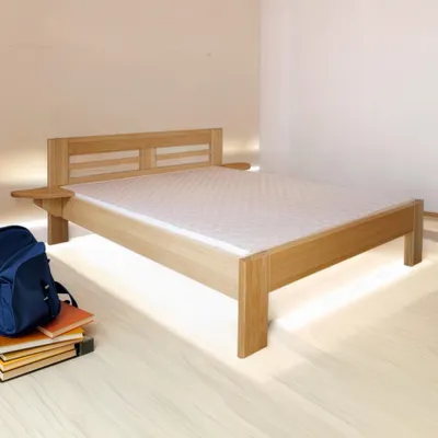 Produktbild von Holzbett 160 x 200 cm Buche massiv Natur mit Lattenrost
