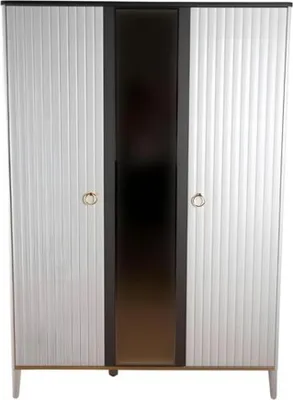 Produktbild von Eleganter weißer Holzschrank modern für Schlafzimmer und Wohnzimmer