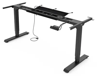 Produktbild von Yaasa Frame Essential Schreibtischgestell Höhenverstellbar, Schwarz – 120 - 190 cm – 4 Speicher, Höhenanzeige, Kollisionssensor, Traglast 125 kg