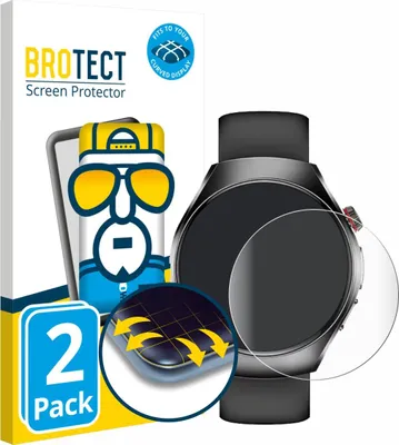 Produktbild von 2x BROTECT Fullscreen Schutzfolie für Smartwatch ET460 1.47" Displayschutz Folie Fullcover Klar Transparent