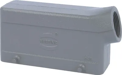 Produktbild von HARTING Han 24B für 2 Einsätze Tüllengehäuse niedrig, 1xPG21 seitlicher Kabelabgang, für 2 Bügel (am Unterteil)