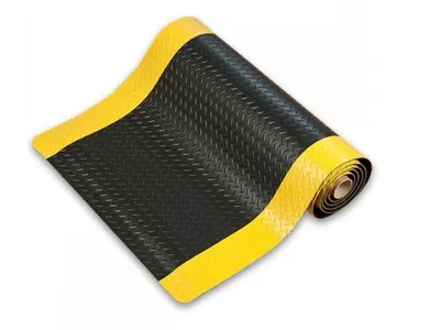 Image de Tapis anti-fatigue HeavyDuty Diamond | noir et jaune | 90 x 305 cm