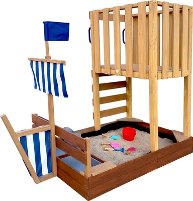 Immagine prodotto di AXI Vicky Torre gioco per bambini in legno | Casetta da gioco per giardino / sabbiera, cucina da gioco e lavagna | Giochi in legno da esterno