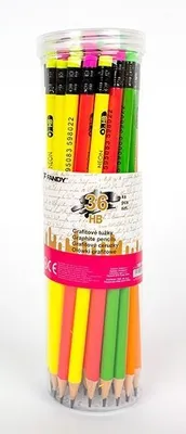 Produktbild von Neon HB Graphitstift mit Radiergummi, 36er-Set