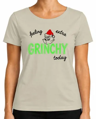Imagen del producto de Camiseta para mujer con diseño "Grinch" navideño, divertida y sarcástica, color natural, talla 3XL