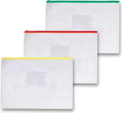 Zdjęcie produktu dla Teczka FolderMate z zamkiem błyskawicznym, format A4, przezroczysta, różne kolory