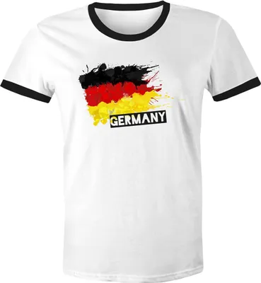 Produktbild von Herren T-Shirt Deutschland Fußball EM 2021 Fußballeuropameisterschaft Deutschlandshirt Deutschlandflagge Retro Moonworks® weiß-schwarz S