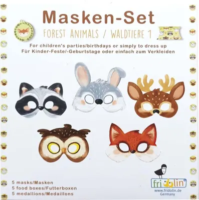 Produktbild von Set Masken Party Waldtiere, Fridolin