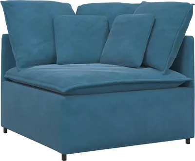 Immagine prodotto di vidaXL Divano modulare ad angolo con cuscini blu 100 cm