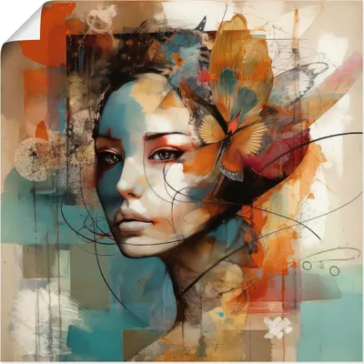 Produktbild von ARTland Poster Mädchen Fantasie Größe: 70x70 cm