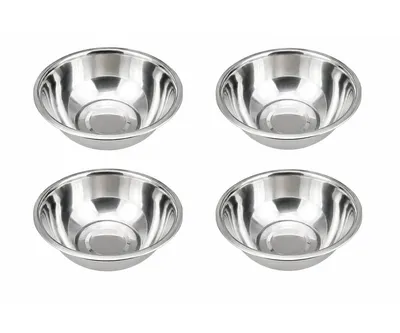 Produktbild von 4 x MATO Edelstahlschüssel 3,7 Liter Ø 28 cm Rührschüssel Küchenschüssel Edelstahl Spülmaschinenfest