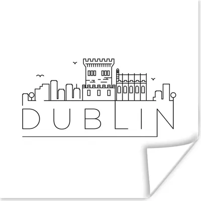 Produktbild von MuchoWow® Poster Skyline "Dublin" weißer Hintergrund 100x100 cm - Babyzimmer