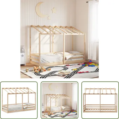 Produktbild von The Living Store Kinderbett mit Dach 75x190 cm Massivholz Kiefer