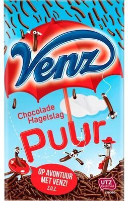 Immagine prodotto di Venz Chocoladehagelslag Puur 400g – cioccolato fondente croccante per pane e dolci