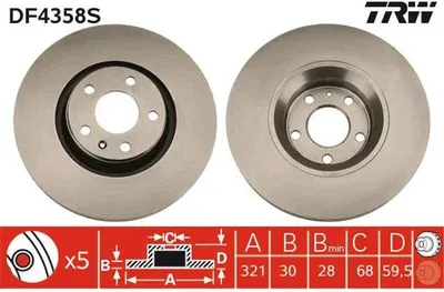 Produktbild von TRW Bremsscheiben (2 Stück) Vorderachse DF4358S