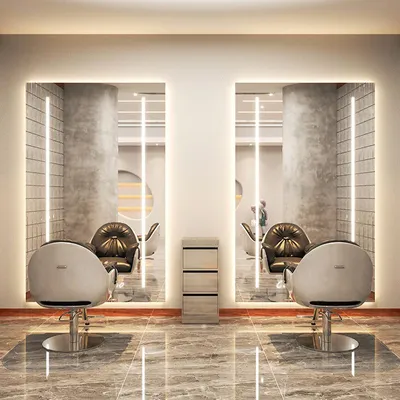 Productafbeelding van Konsola konsoleta, professioneel werkstation met LED spiegel 200x100 PRO voor kapsalon, barbier en schoonheidssalon