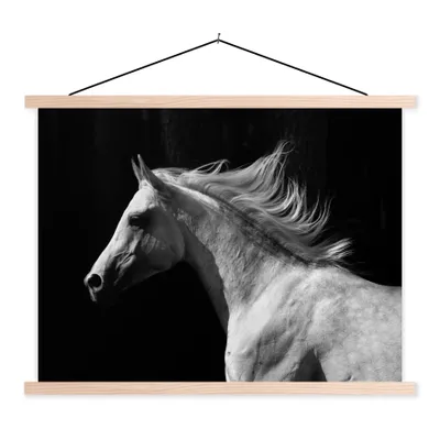 Produktbild von MuchoWow® Textilposter Pferde - Nutztiere - Mähnen 60x45 cm mit holzfarbenen Rahmen - Bild