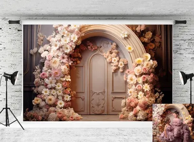 Obrázok produktu pre Fototapeta "Arch Flowers" - 220 x 150 cm - Béžová