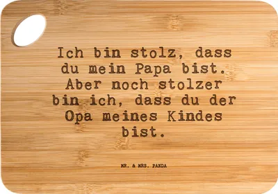Produktbild von Mr. & Mrs. Panda Brett Ich bin stolz, dass... - Transparent - Geschenk, Frühstücksbrett, Opa Spruch, stolz, Frühstücksbrettchen, Sprüche, Schneidebrett, Hackbrett