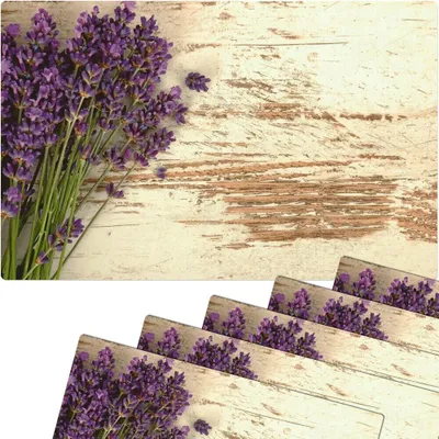 Produktbild von Abwaschbare Tischsets 6er Set Vintage Lavendel Blumen