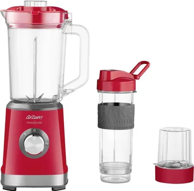 Obrázek produktu pro Arzum AR1159 Shake'N Take osobní mixér, nerezová láhev 1200 ml 500W červená