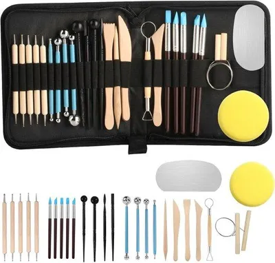Immagine prodotto di Set per la pittura su Vetroceramica - 27 pezzi - Materiali: legno, plastica, acciaio - Assortimento di colori