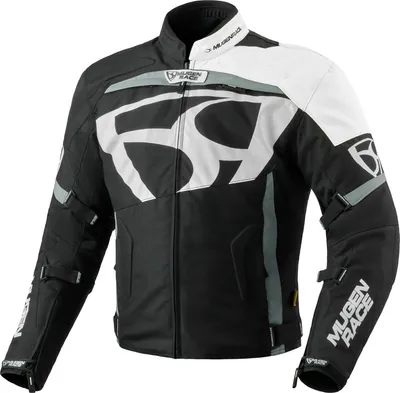 Produktbild von MUGENRACE Aggressore-T wasserdichte Motorrad Textiljacke, schwarz/weiß, L