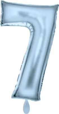 Immagine prodotto di Palloncino in foil numero 7 azzurro metallizzato - 83 cm