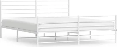 Obrázek produktu pro vidaXL Postel s čelem a nohou kovová bílá 180x200 cm