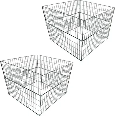 Produktbild von Komposter Metall Drahtgitter 2er Set Gartenkomposter 90x90x70 cm Draht Gitter