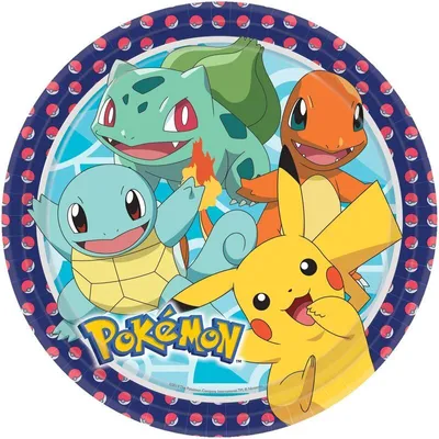 Immagine prodotto di Piatti di carta Pokemon, 23 cm, 8 pezzi.