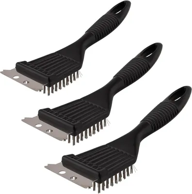Set von 3 Grillbürsten zur gründlichen Reinigung von Grills und Barbecues