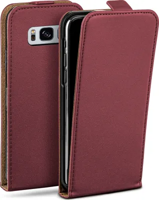 Produktbild von moex® Flip Case kompatibel mit Samsung Galaxy S8 Plus - Hülle mit 360 Grad Schutz, Weinrot