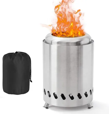 Immagine prodotto di Ciotola per il fuoco, 14 cm x 20 cm, in acciaio inossidabile, senza fumo, ideale per il campeggio