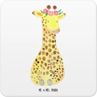 Produktbild von Mr. & Mrs. Panda Untersetzer Kunststoff Giraffe Blumenkranz 15er Set - Weiß - Geschenk, Tischuntersetzer, Tassen, Glas-Untersetzer, Coaster, Selbstliebe, Spruch, Freundin