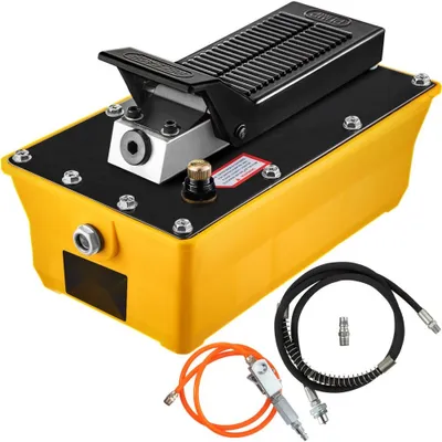 Zdjęcie produktu dla Pneumatyczno-hydrauliczna pompa nożna 10000 PSI, 2,3 l - Pompa hydrauliczna z wężem i pistoletem natryskowym - Maks. Ciśnienie 700 kg/cm2 - Regulowane ciśnienie i zakres 0,7-1 - Idealna do przemieszczania ciężkich maszyn