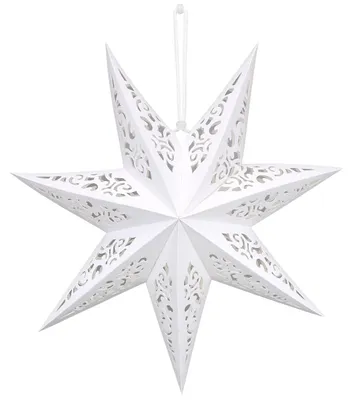 Image de Étoile de Noël en papier blanc - 45 cm - 7 branches - Abat-jour