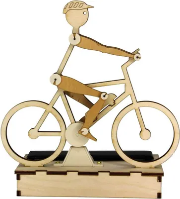 Produktbild von Solar Bausatz Radfahrer Bastelset Kreativset selbstgestalten Holz