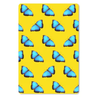 Produktbild von MuchoWow® Mauspad Mousepad Schmetterlinge - Blau - Muster 40x60 cm - Mousepads - Maus Mat - Pad - Mausunterlage - Schreibtisch Accesoire